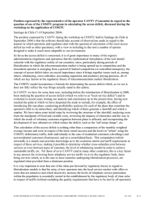 Position expressed by the representative of the operator CANTV (Venezuela)... question of use of the COSITU program in calculating the...