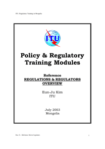 Policy &amp; Regulatory Training Modules  Reference