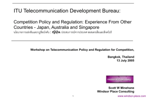 ITU Telecommunication Development Bureau: Competition Policy and Regulation: Experience From Other ญี่ปุ่น