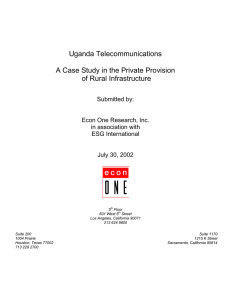 Uganda Telecommunications A Case Study in the Private Provision of Rural Infrastructure