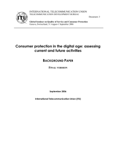 Consumer protection in the digital age: assessing current and future activities  B