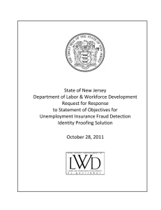 State of New Jersey Department of Labor &amp; Workforce Development