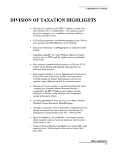 DIVISION OF TAXATION HIGHLIGHTS