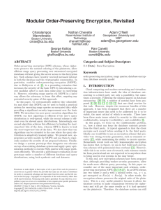 Modular Order-Preserving Encryption, Revisited