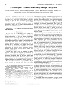 Achieving IPTV Service Portability through Delegation Member
