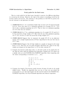 CS330 Introduction to Algorithms December 11, 2012