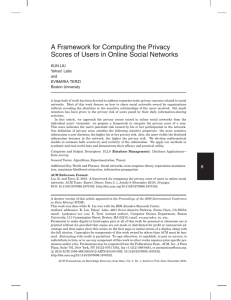 A Framework for Computing the Privacy KUN LIU Yahoo! Labs
