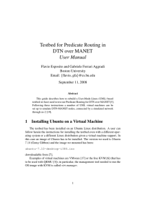 Testbed for Predicate Routing in DTN over MANET User Manual