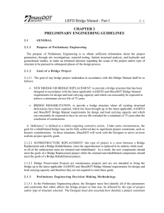 LRFD Bridge Manual - Part I CHAPTER 2 PRELIMINARY ENGINEERING GUIDELINES