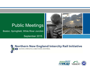 Public Meetings September 2015 Boston, Springfield, White River Junction