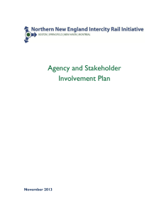 Agency and Stakeholder Involvement Plan November 2013