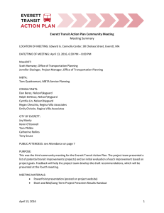 Everett Transit Action Plan Community Meeting Meeting Summary