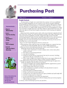 Purchasing Post Freight Contract Volume 7, Issue 5 May 2014