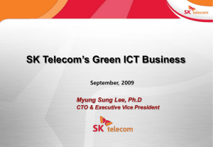 Telecom’s Green ICT Business SK Myung Sung Lee, Ph.D September, 2009