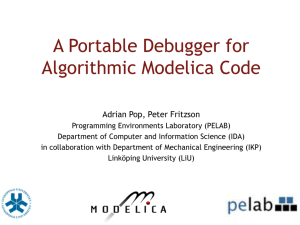 A Portable Debugger for Algorithmic Modelica Code Adrian Pop, Peter Fritzson