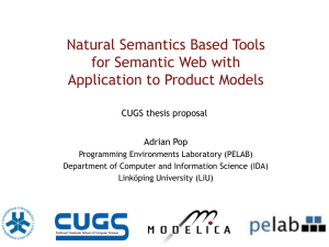 Natural Semantics Based Tools for Semantic Web with Application to Product Models