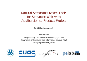 Natural Semantics Based Tools for Semantic Web with Application to Product Models