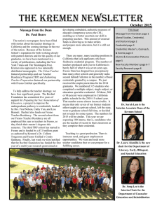 The Kremen Newsletter  October 2015