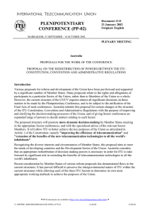 PLENIPOTENTIARY CONFERENCE (PP-02) I T