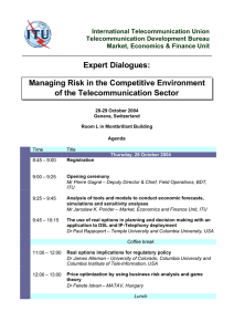 International Telecommunication Union Telecommunication Development Bureau Market, Economics &amp; Finance Unit