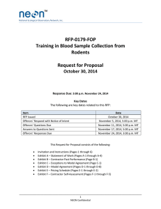 RFP-0179-FOP Training in Blood Sample Collection from Rodents