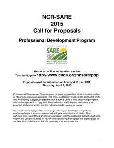 NCR-SARE 2015 Call for Proposals Professional Development Program