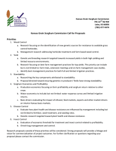 Kansas Grain Sorghum Commission Call for Proposals Priorities