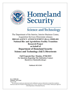 Department of Homeland Security Science and Technology (S&amp;T) Directorate