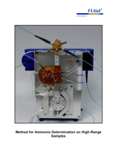 Method for Ammonia Determination on High-Range Samples