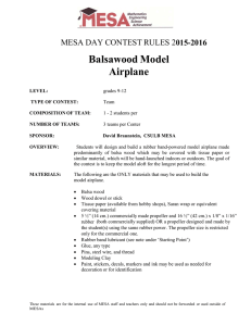 Balsawood Model Airplane 015-2016