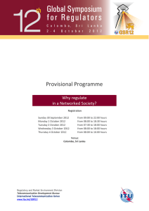Provisional Programme Why regulate in a Networked Society?