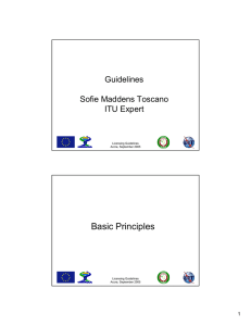 Basic Principles Guidelines Sofie Maddens Toscano ITU Expert