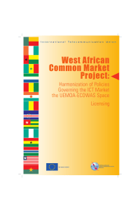 West African Common Market Project: Harmonization of Policies