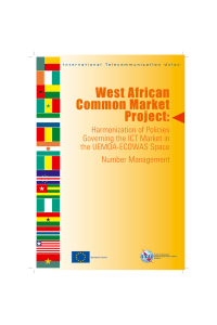 West African Common Market Project: Harmonization of Policies