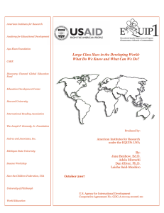 Large Class Sizes in the Developing World: