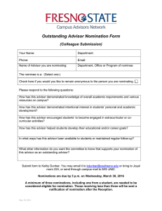 Outstanding Advisor Nomination Form  (Colleague Submission)