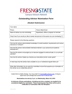 Outstanding Advisor Nomination Form  (Student Submission)