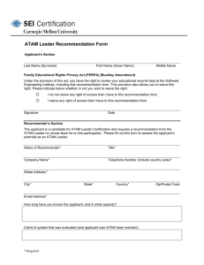 ATAM Leader Recommendation Form