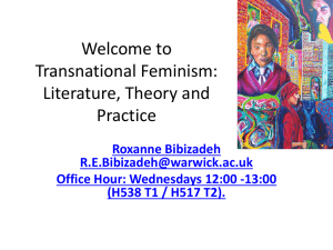 Welcome to Transnational Feminism: Literature, Theory and Practice