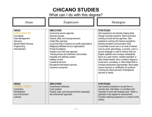 CHICANO STUDIES  What can I do with this degree?