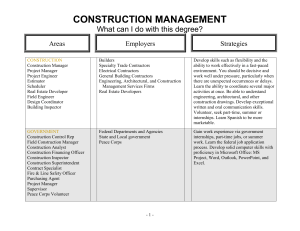 CONSTRUCTION MANAGEMENT  What can I do with this degree? Areas