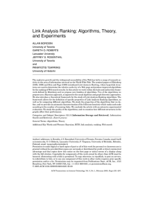 Link Analysis Ranking: Algorithms, Theory, and Experiments