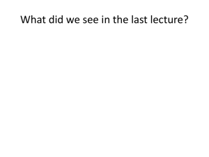 What did we see in the last lecture?