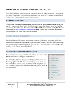 BLACKBOARD 9.1 BEGINNING OF THE SEMESTER CHECKLIST