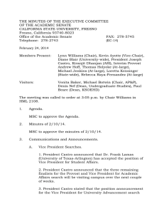 THE MINUTES OF THE EXECUTIVE COMMITTEE OF THE ACADEMIC SENATE