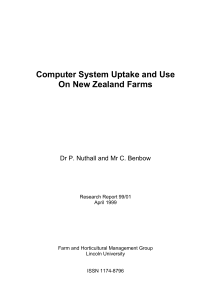 Computer System Uptake and Use On New Zealand Farms