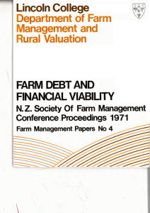 Lincoln College Department of Farm anagement and . Rural Valuation