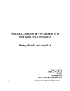 Operating Mechanics of New Zealands Four Main Rural Retail Businesses