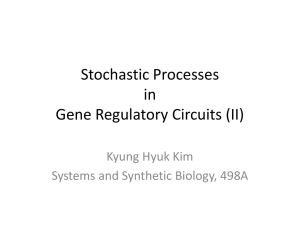 Stochastic Processes in Gene Regulatory Circuits (II) Kyung Hyuk Kim