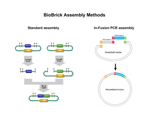 BioBrick Assembly Methods Standard assembly In-Fusion PCR assembly
